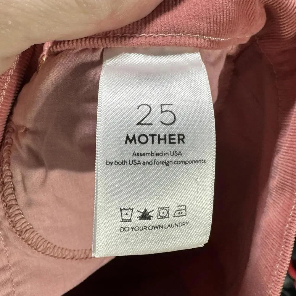 Mother pants womens 25 pink corduroy ruffle crop cha cha chew preppy spring